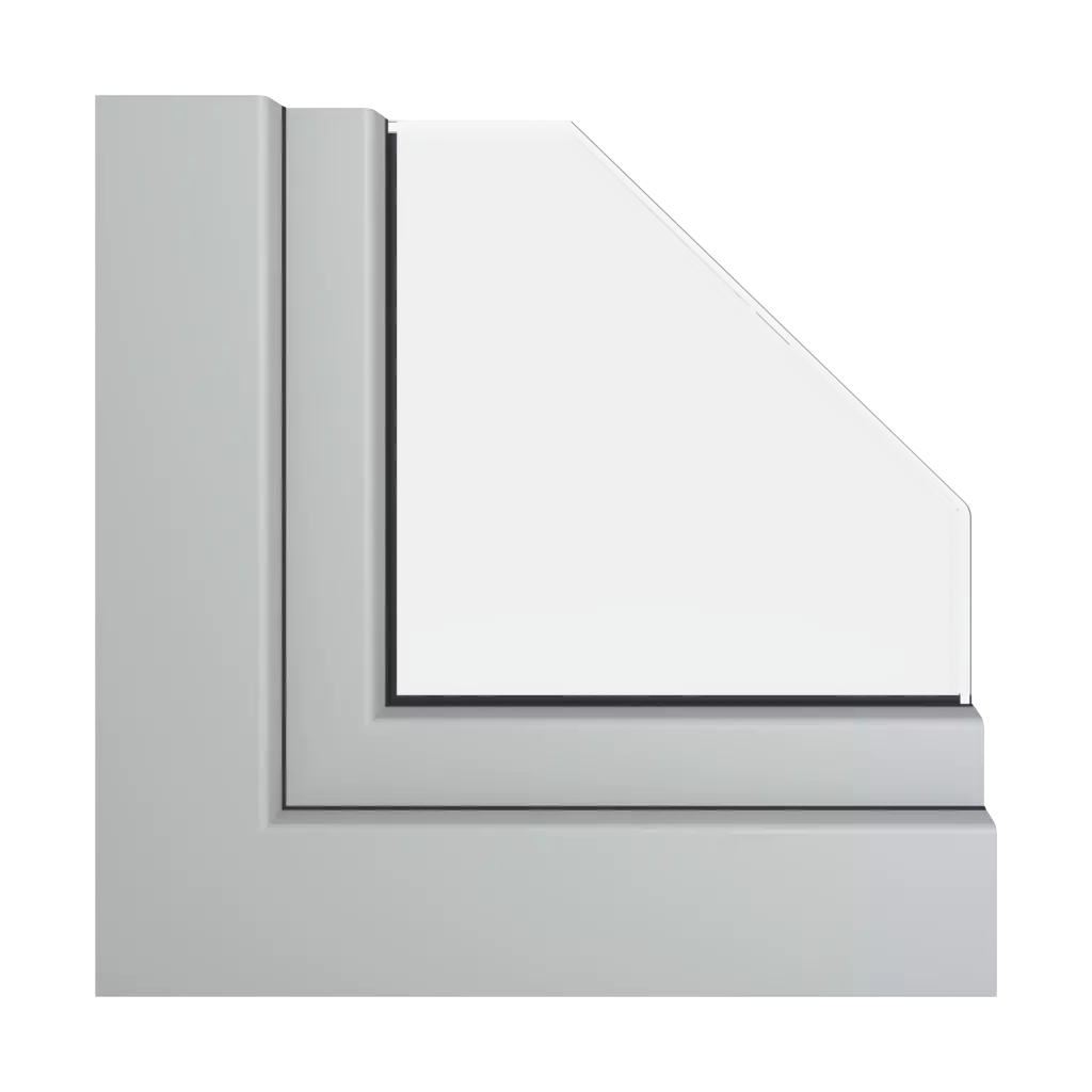 Srebrno-szary gładki okna profile-okienne veka softline-82-md
