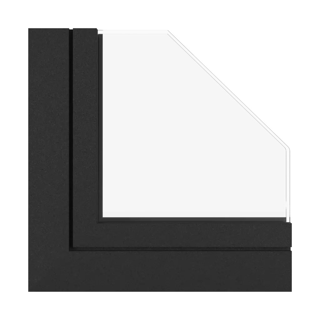Czarny mat drobna struktura okna profile-okienne aluprof mb-skyline