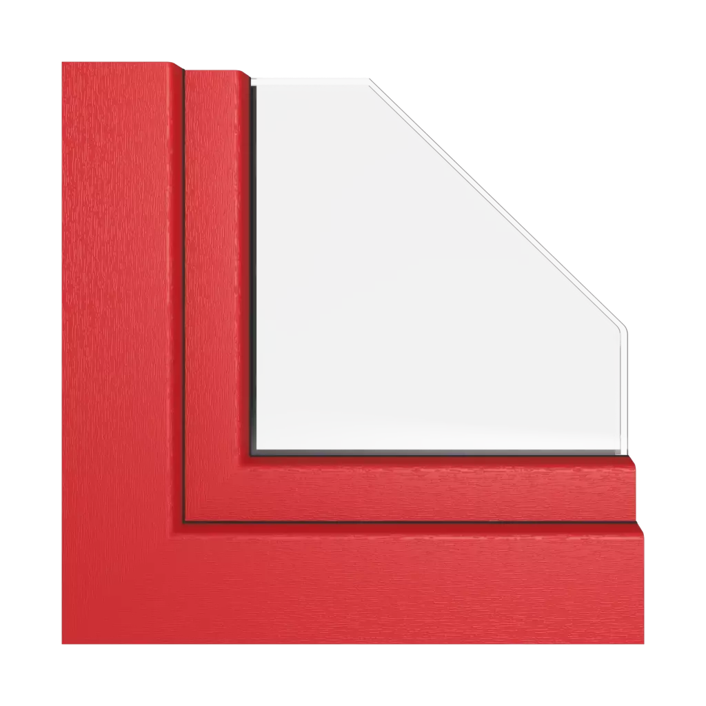 Czerwony okna profile-okienne rehau synego