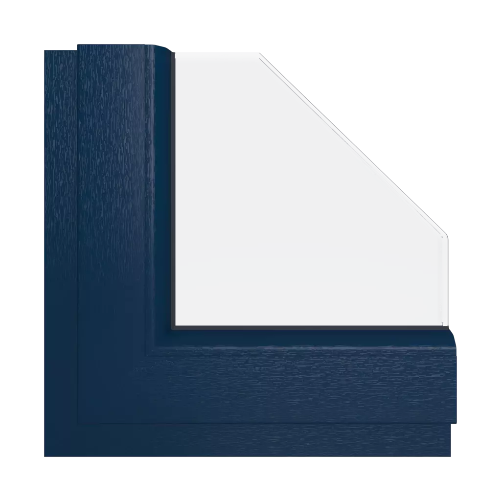 Stalowy niebieski okna kolory aluplast stalowy-niebieski interior