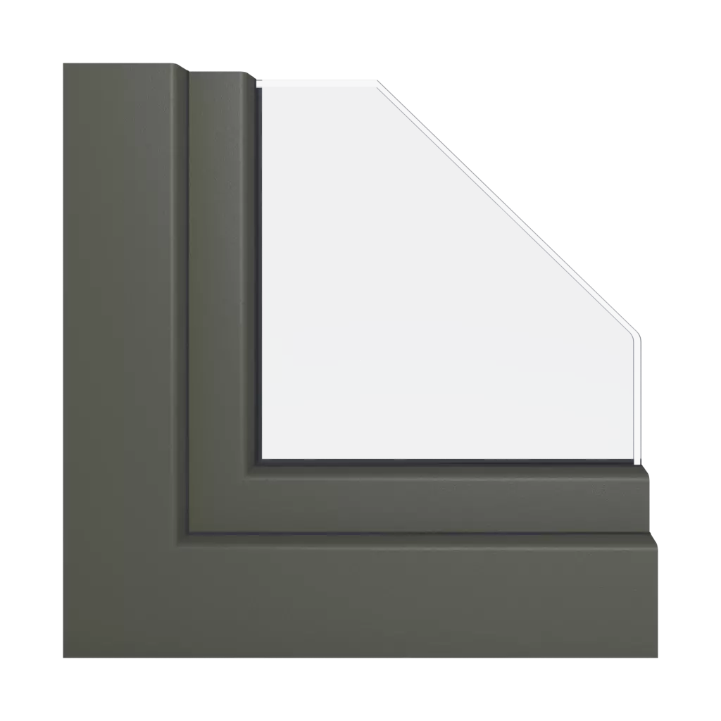 Szary kwarcytowy gładki okna kolory schuco   