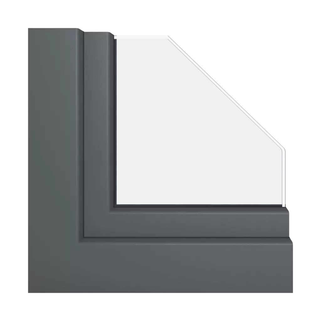 Szary bazaltowy gładki okna profile-okienne schuco livingslide