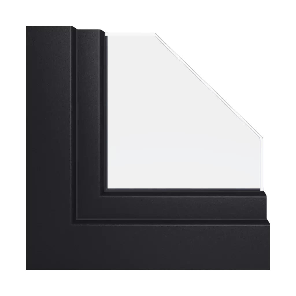 Szary czarny gładki okna kolory schuco   