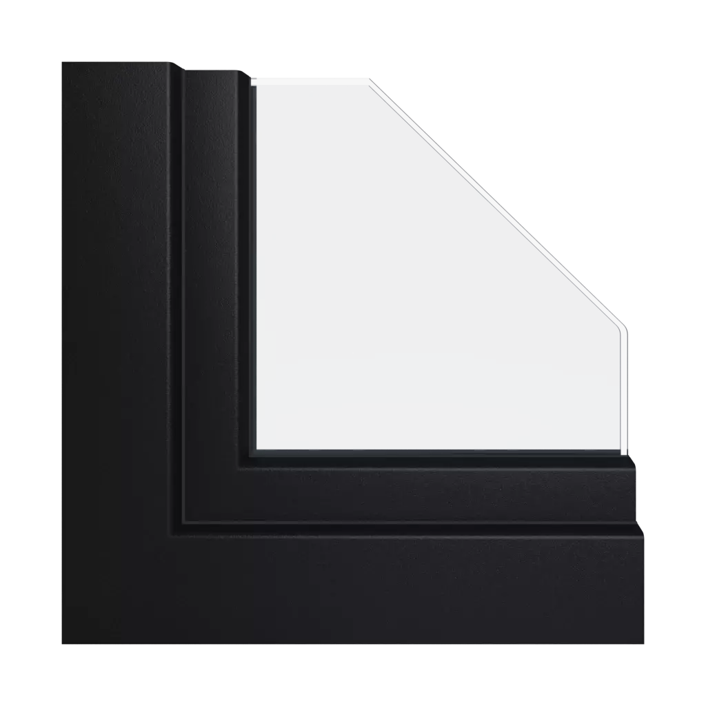 Czarny ulti-matowy okna kolory schuco   