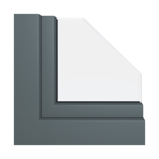Antracyt gładki 2 okna profile gealan hst-s-9000
