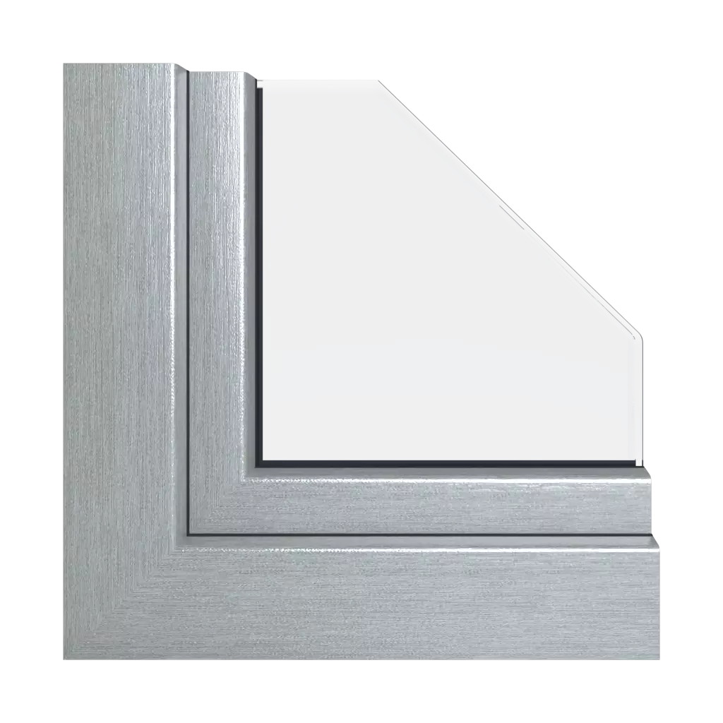 Szczotkowany srebrny okna profile-okienne gealan s-8000