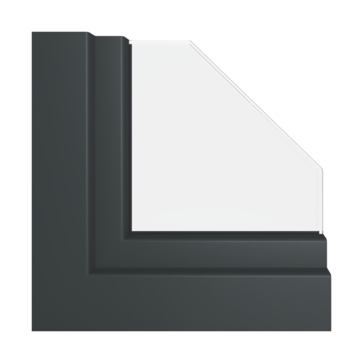 Czarno-szary gładki RAL 7021 okna profile gealan hst-s-9000