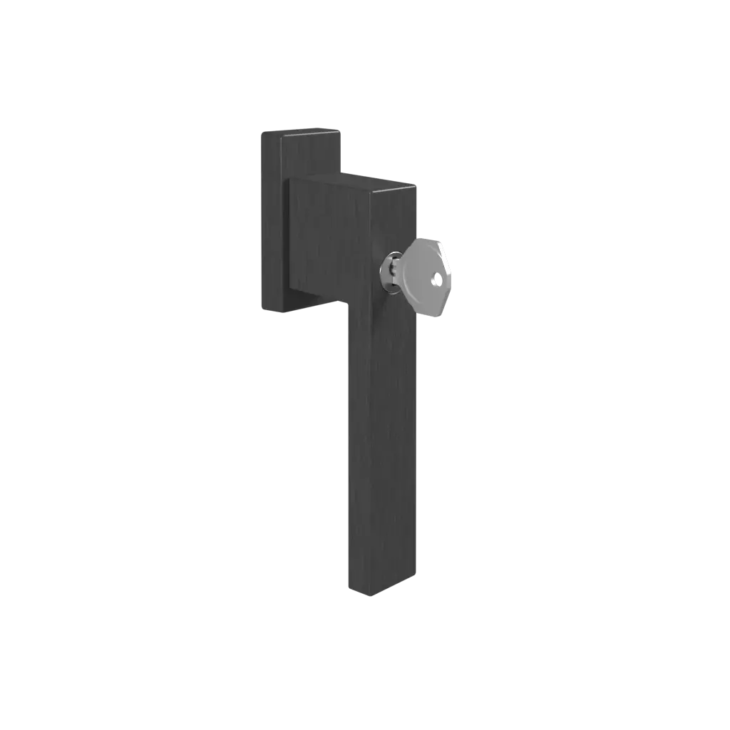 Klamka z kluczykiem Dublin czarna szczotkowana okna dodatki klamki dublin z-kluczykiem 