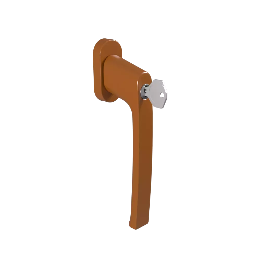 Klamka z kluczykiem PSK miodowy brąz okna dodatki klamki psk z-kluczykiem klamka-z-kluczykiem-psk-miodowy-braz