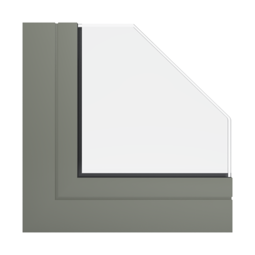 RAL 7003 szary szałwiowy okna profile aliplast genesis-75